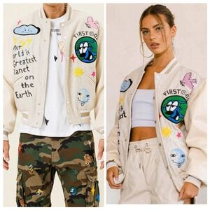 First Row Planet Earth Varsity Jacket Size XS Collegiate Skater Streetwear